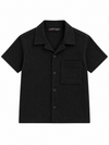 Black Resort Shirt & Shorts Set