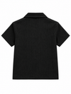 Black Resort Shirt & Shorts Set