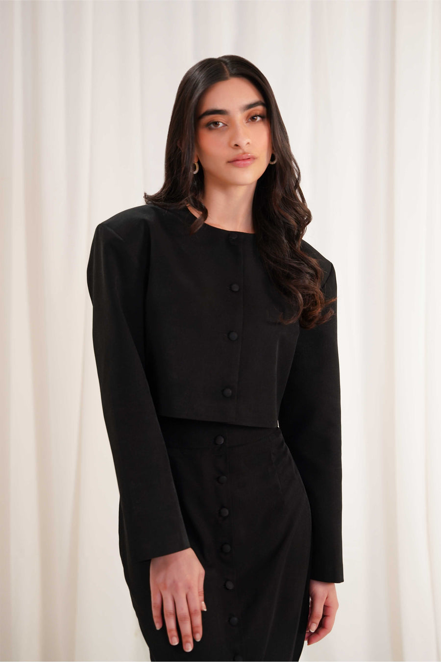 Black Cropped Blazer – 4andco - Main Image