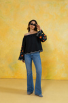 Embroidered Off Shoulder Blouse