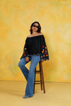 Embroidered Off Shoulder Blouse