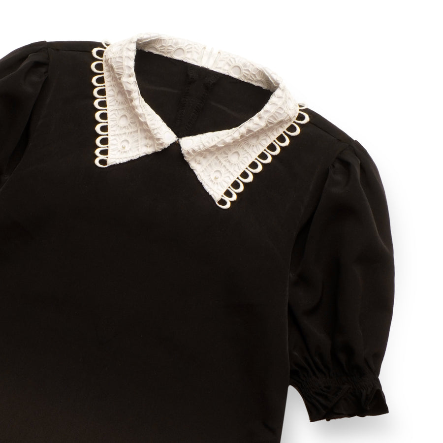 Midnight Lace Collar Dress
