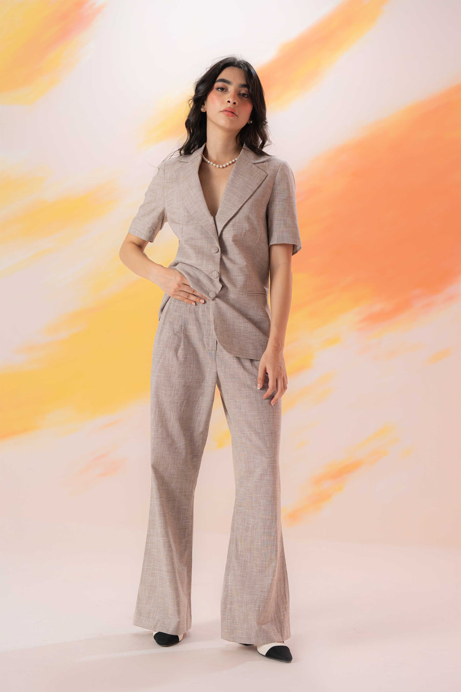 Textured Straight Leg Trouser