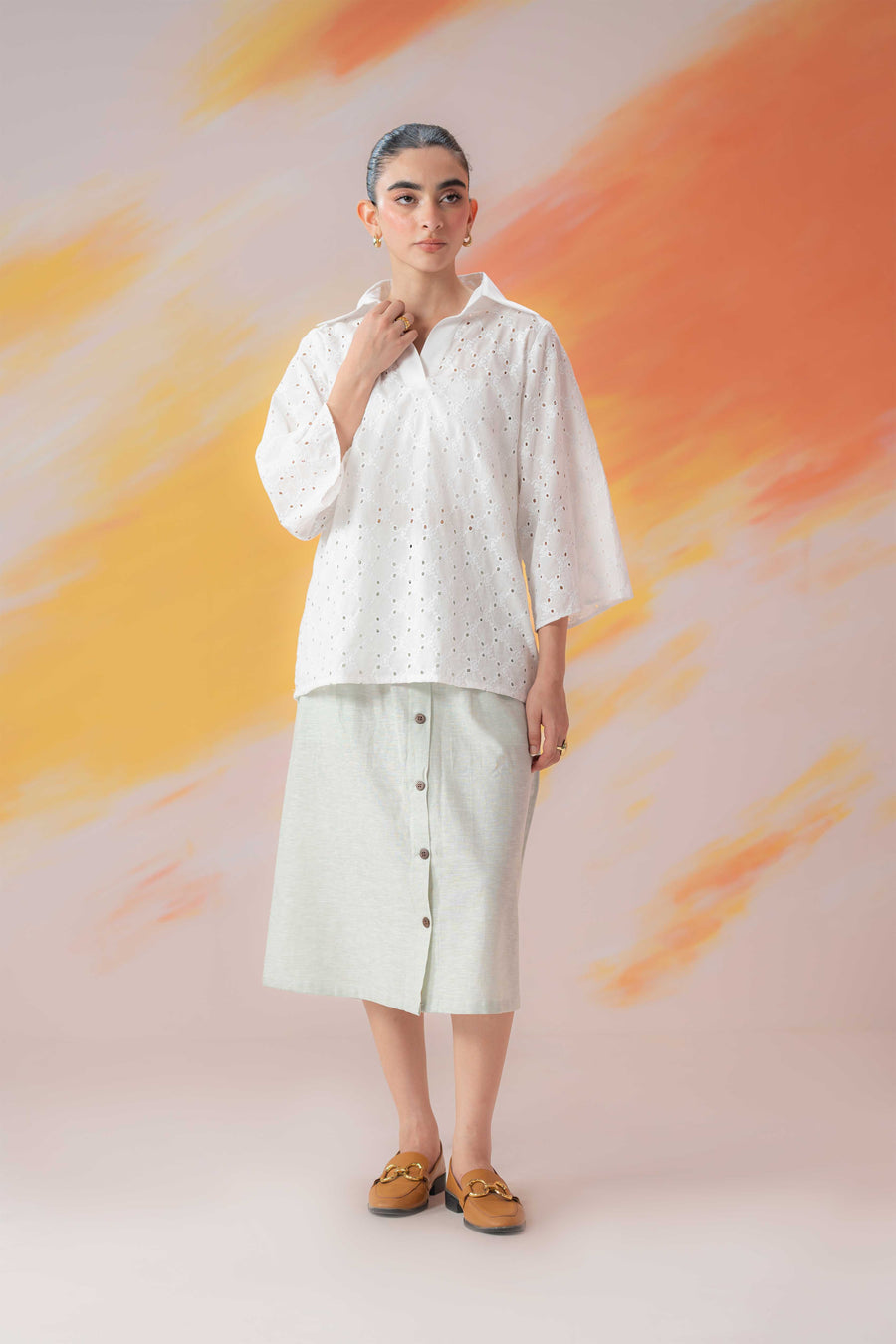 Oversized Broderie Shirt