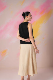 Tan Pleated Skirt