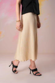 Tan Pleated Skirt