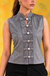 Slate Mandarin Waistcoat