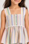Pastel Stripe Peplum Set