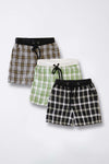 Pack of 3  Checkered Shorts