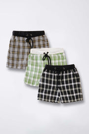 Pack of 3  Checkered Shorts