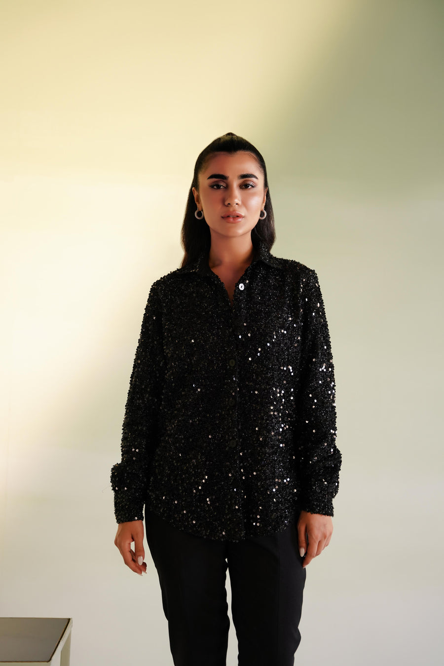Sequined Button Down Shirt – 4andco - Main Image