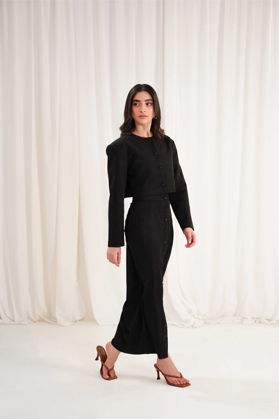 Black Cropped Blazer – 4andco - Main Image