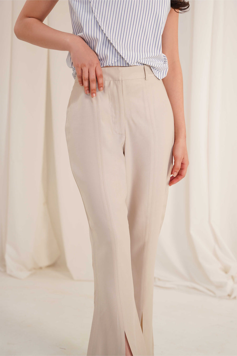 Front Slit Flared Trouser – 4andco - Main Image