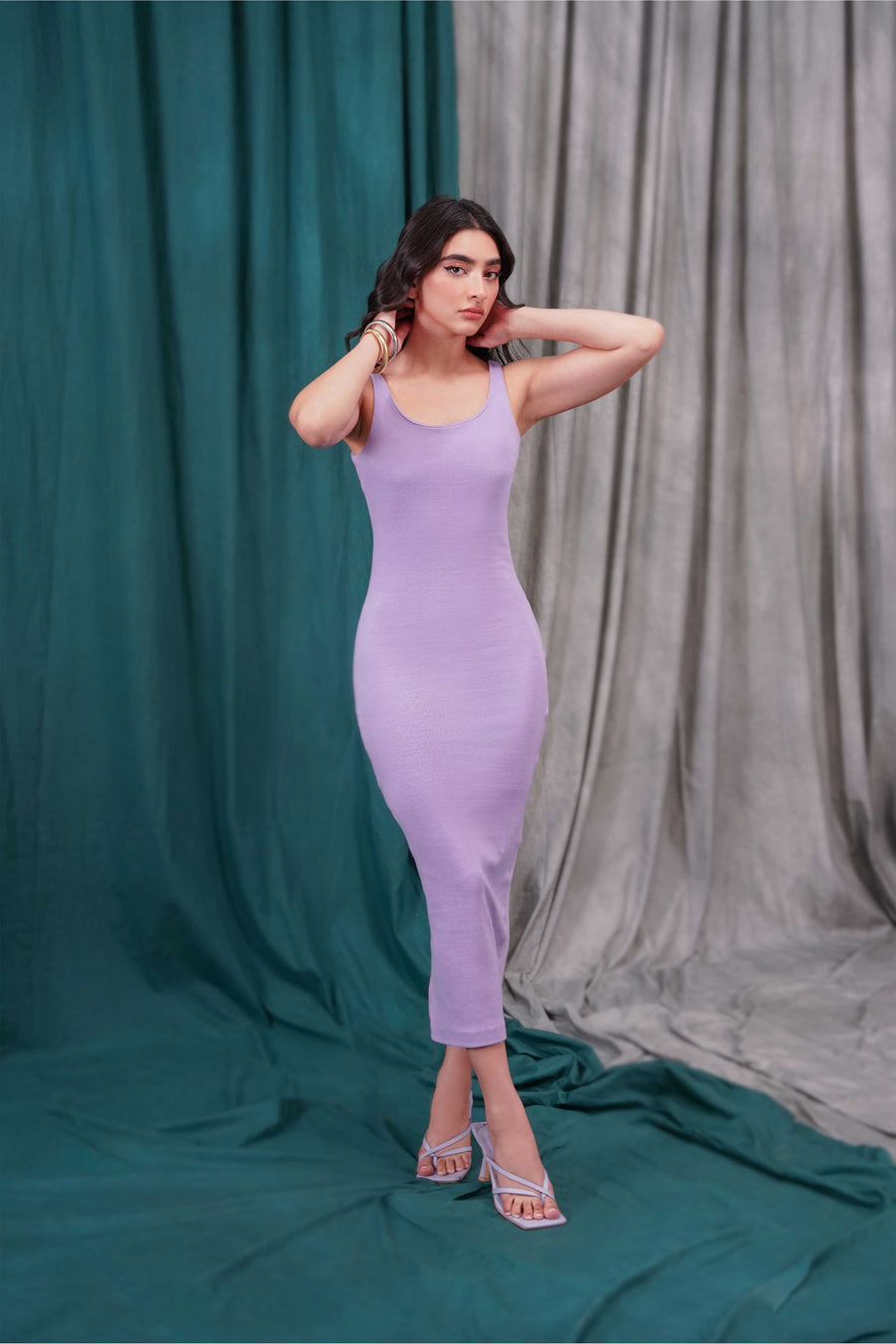 Purple Knit Dress – 4andco - Main Image