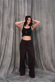 Elastic Waist Flared Trouser