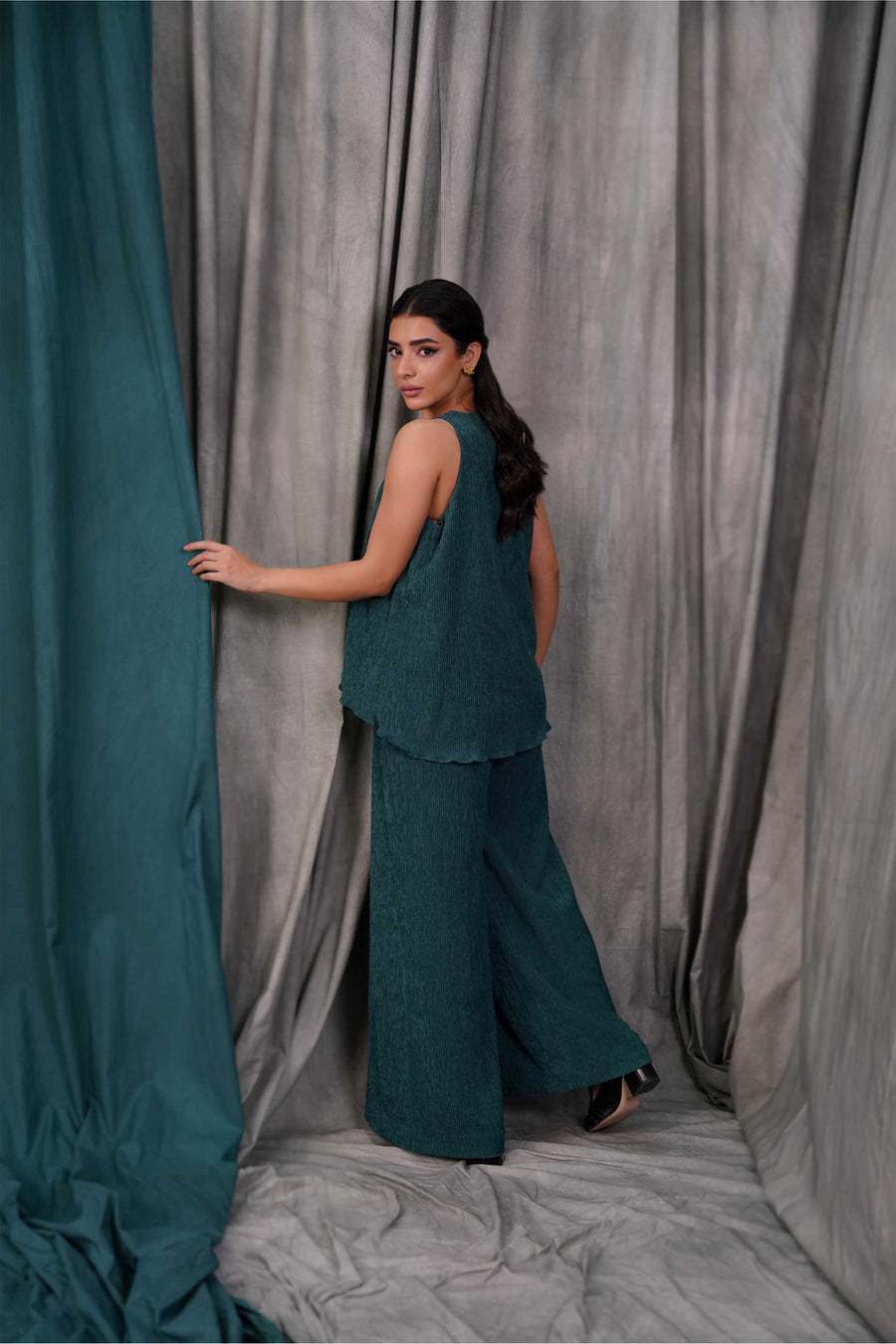 Green Wide Leg Trouser