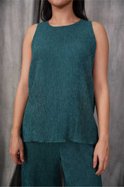 Green Pleated Top