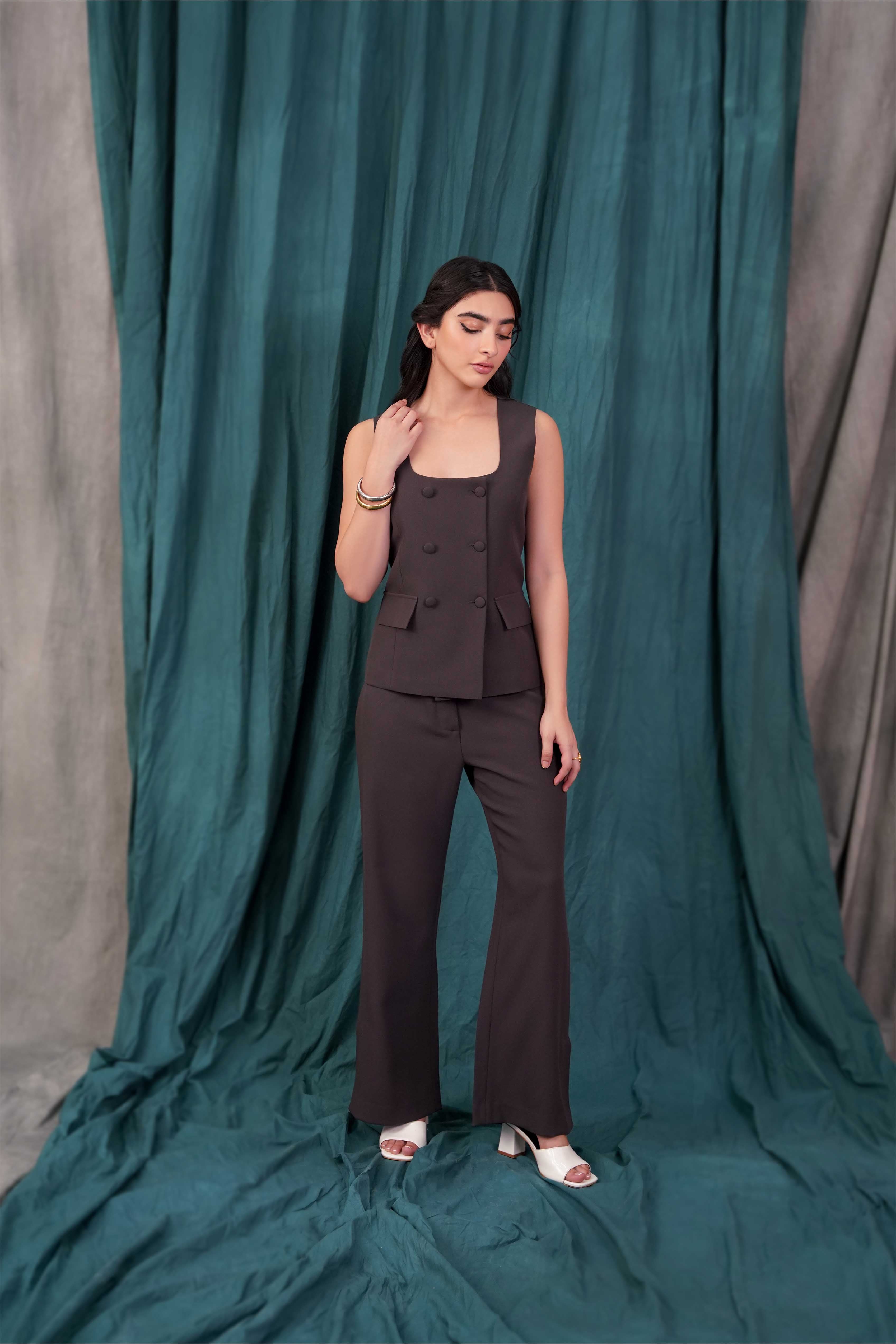 Charcoal Straight Leg Trouser