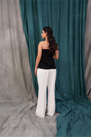 White Monochrome Waist Trouser